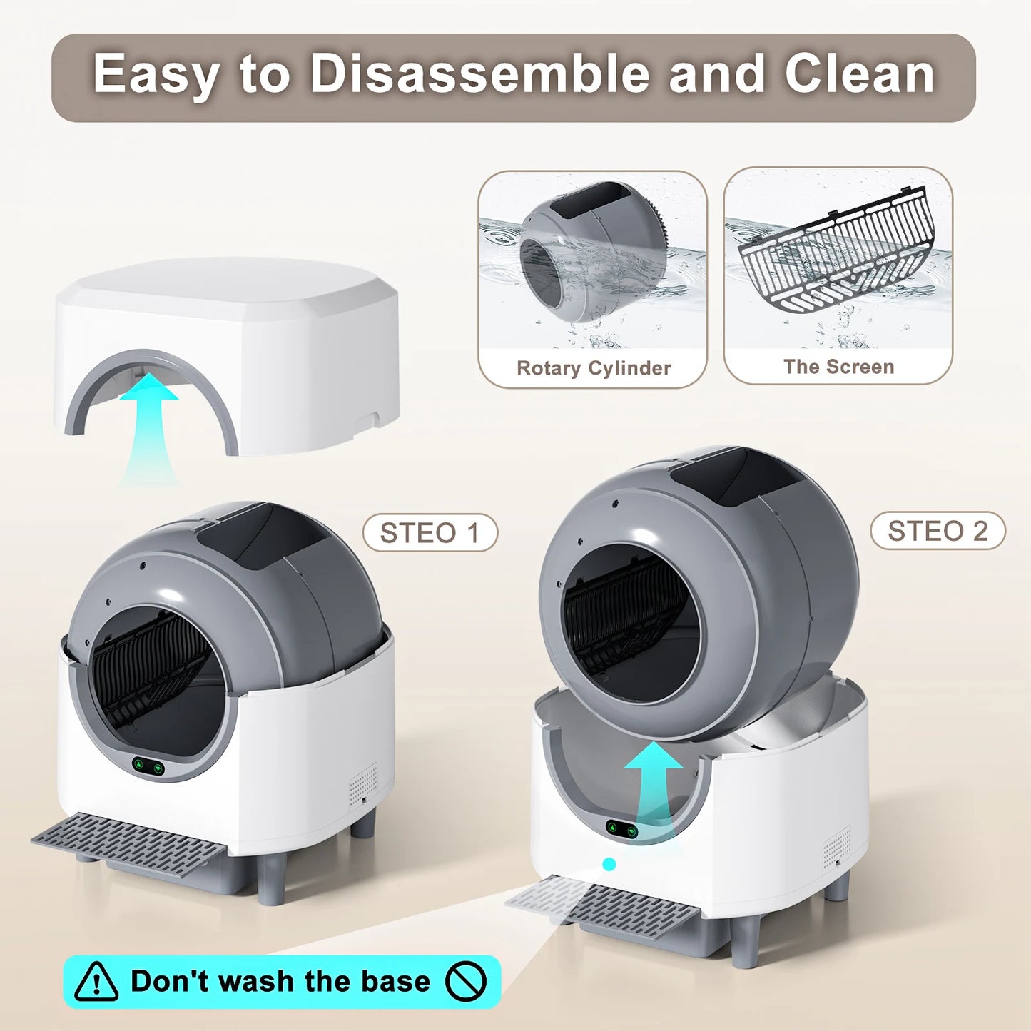Automatic Self Cleaning Litter Box With App Control Odor Reduction For Cats