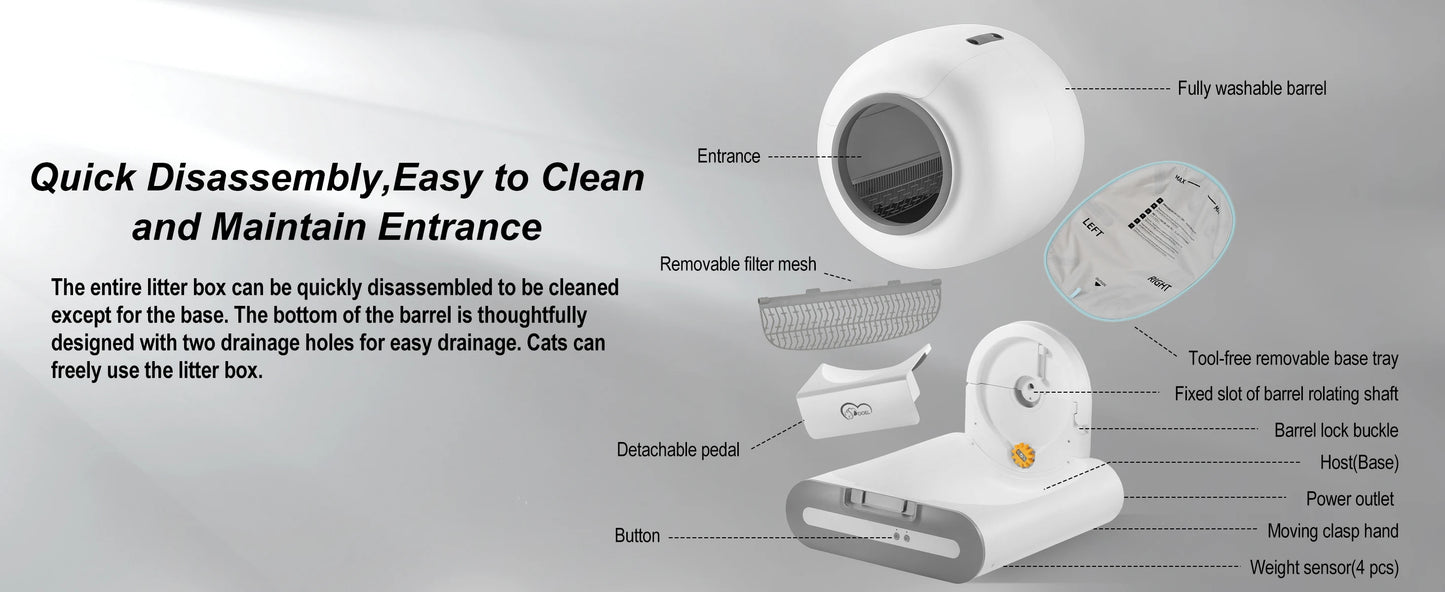 DOEL Self Cleaning Cat Litter Box With App Control