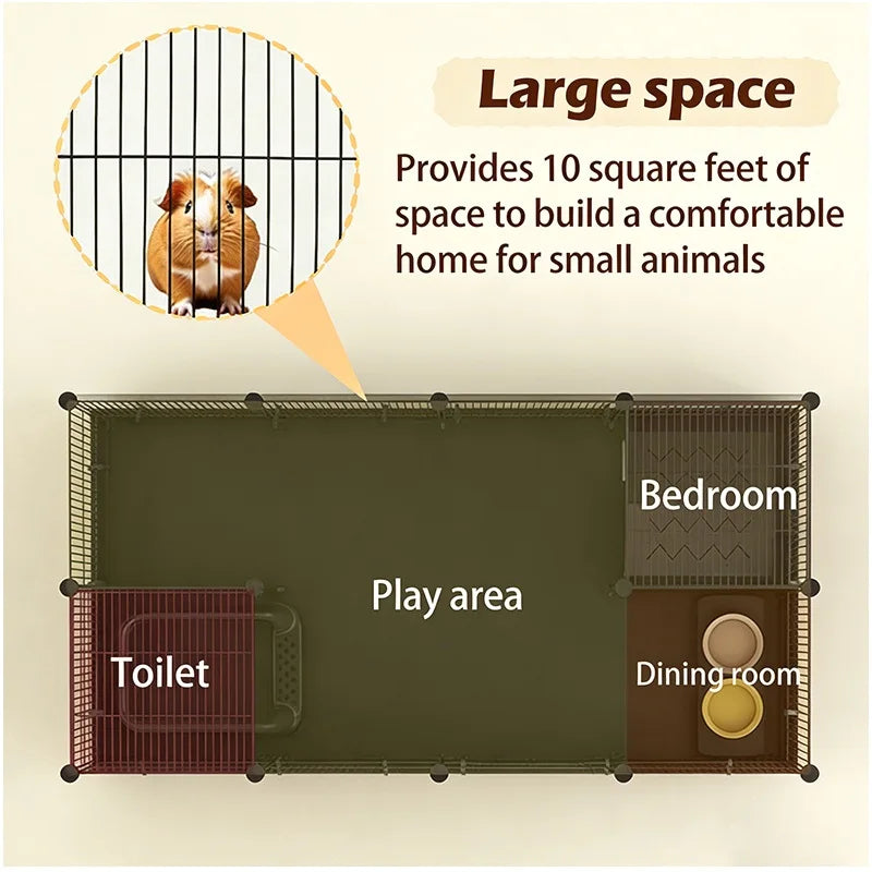 Modular DIY Small Animal Cage For Guinea Pigs Rabbits Cats