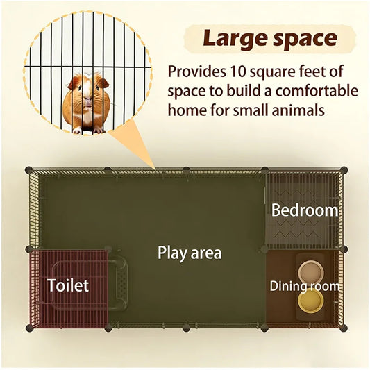 Modular DIY Small Animal Cage For Guinea Pigs Rabbits Cats