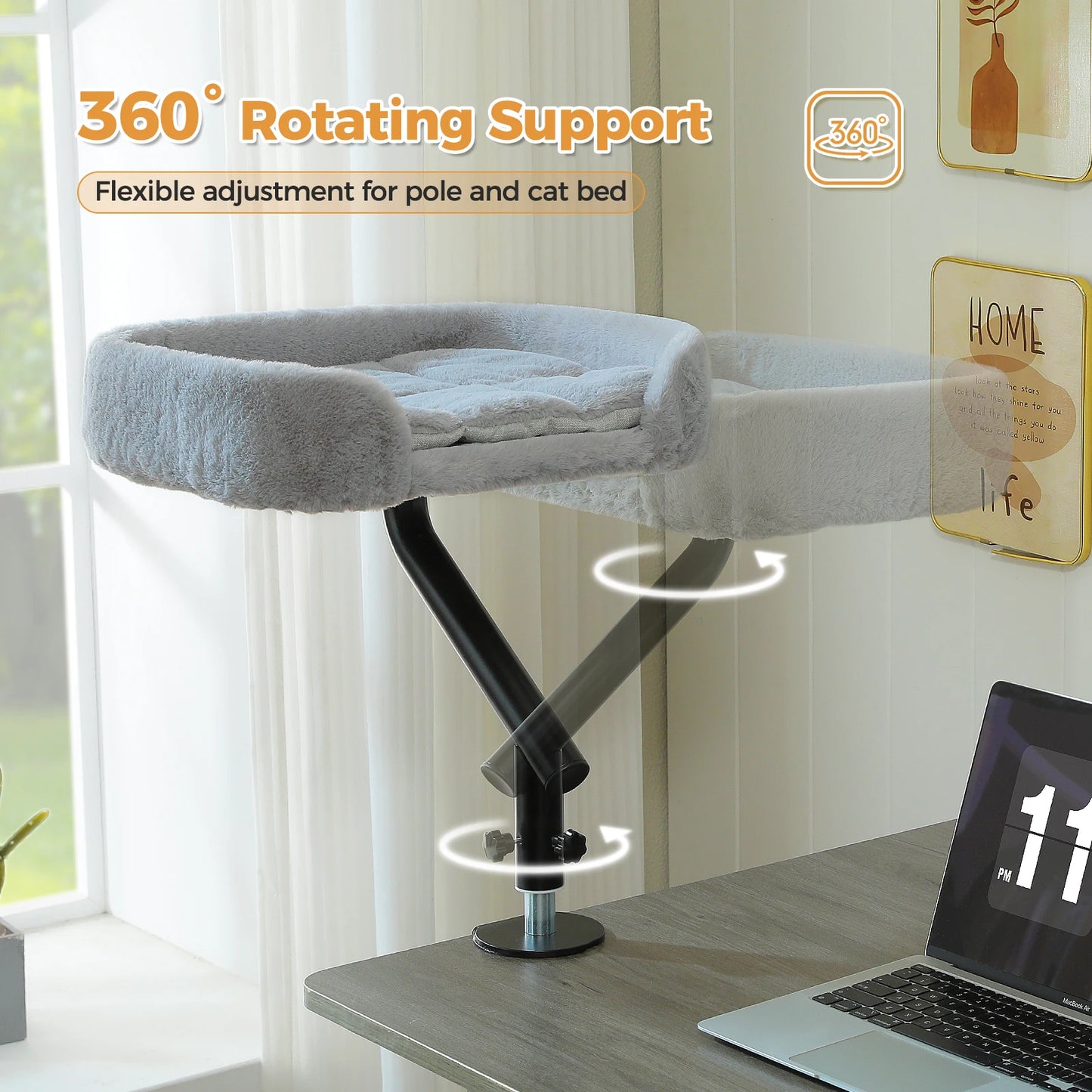 PAWZ Road Cat Desk Bed With 360 Degree Rotatable Stand