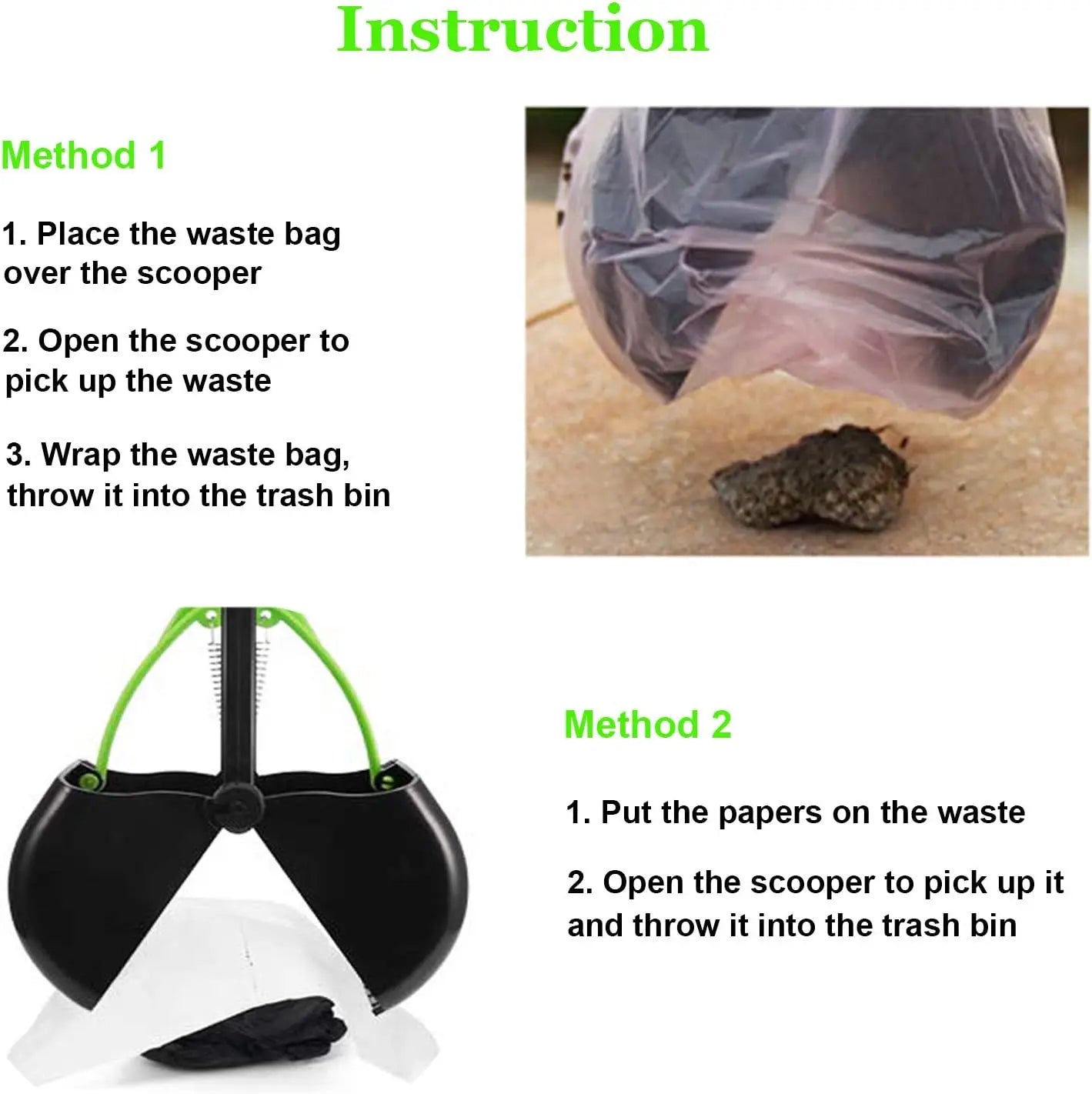 28-inch Large Dog Pooper Scooper, Fits All Dogs, Easy to Pick Poop on Grass & Gravel