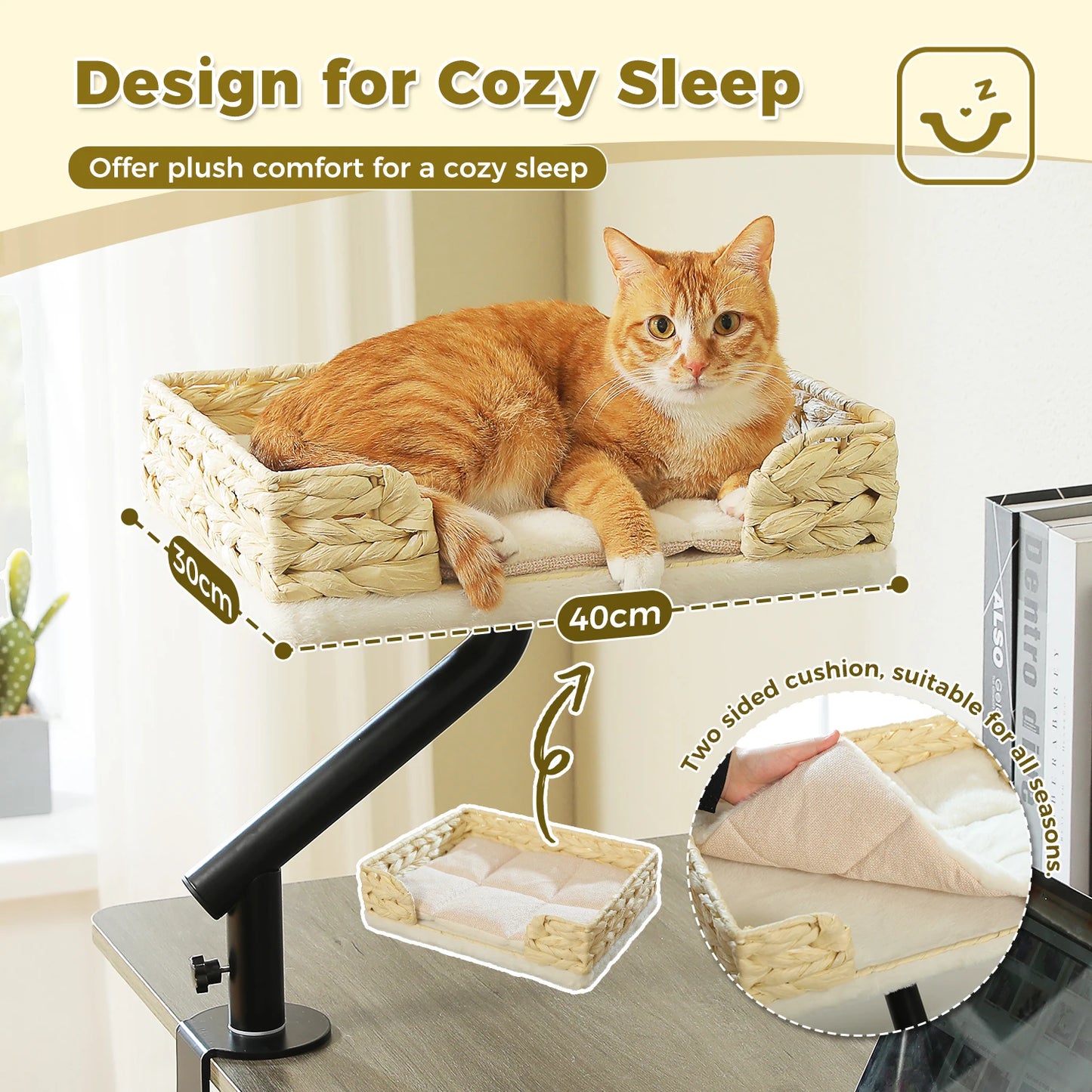 PAWZ Road Cat Desk Bed With 360 Degree Rotatable Stand