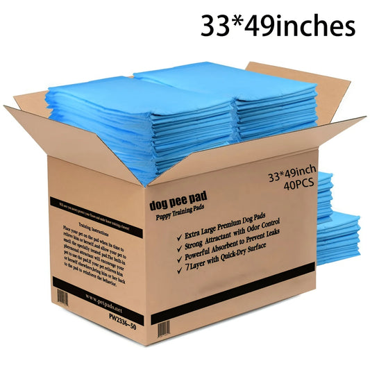 Extra Large Dog Pee Pad 33x49 Inches, Heavy-duty Thickened Layer Is Leak-proof, Super Absorbent And Quick-drying, Suitable For Toilet Training, 40pcs Thickened Disposable Potty Pads For Cats, Rabbits And Puppies Training Pads