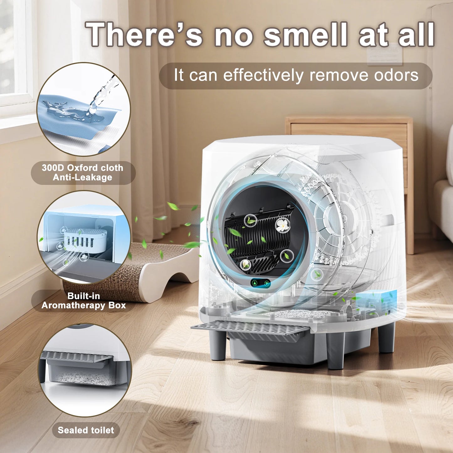 Automatic Self Cleaning Litter Box With App Control Odor Reduction For Cats