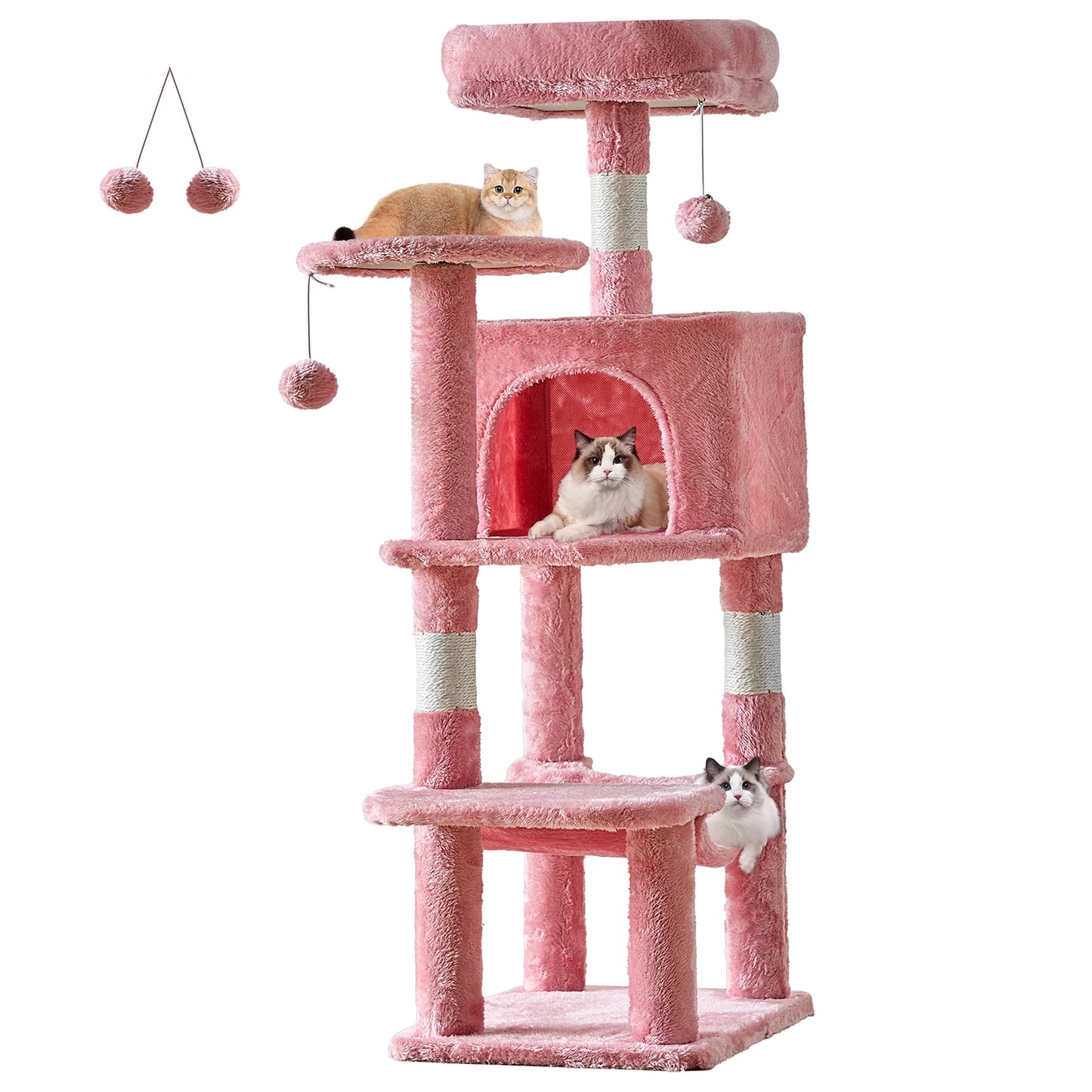 JHK Cat Tree Multi Cat Climbing Tower With Sisal Scratching Posts For Indoor Cat