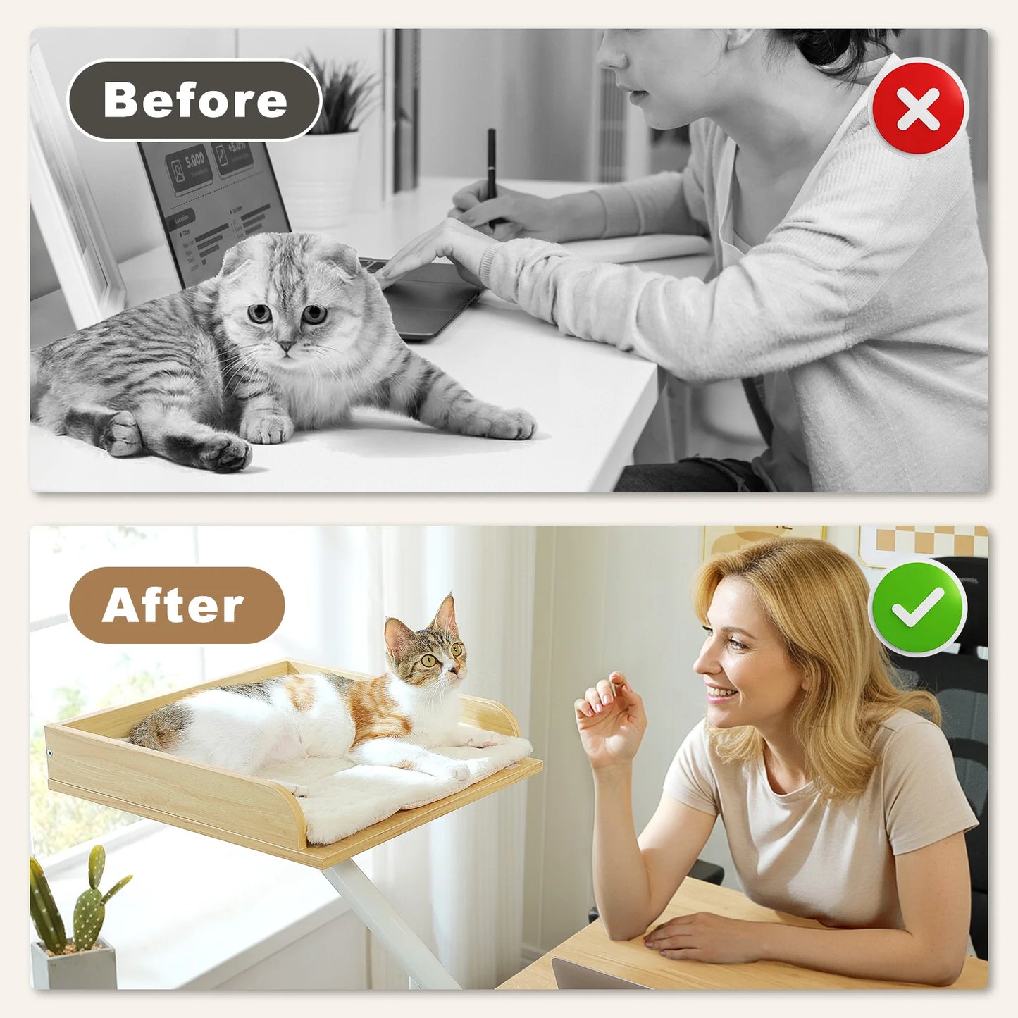 PAWZ Road Cat Desk Bed With 360 Degree Rotatable Stand