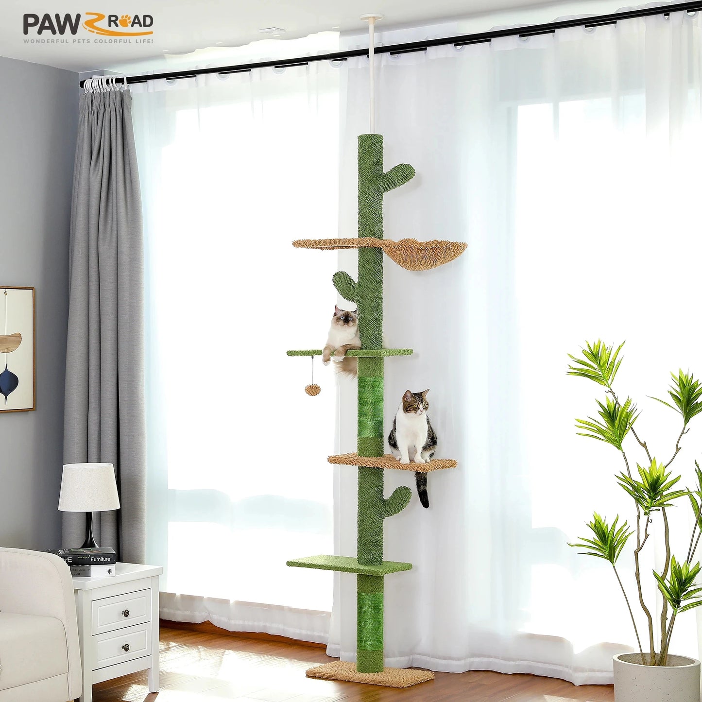 PAWZ Road Cat Tree 5-Tier Floor to Ceiling Climber