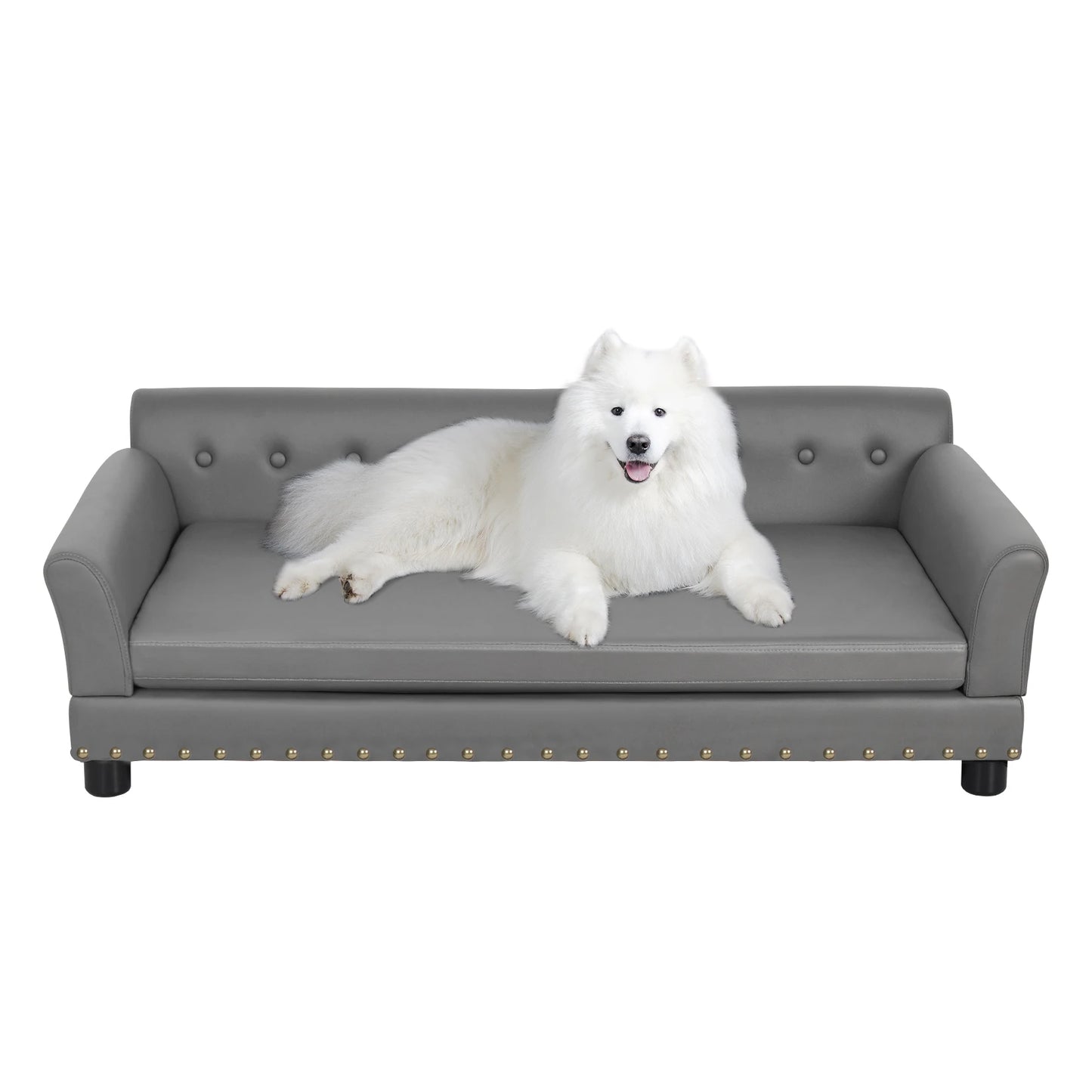 BINGOPAW Elevated Dog Sofa Bed Leather Durable Modern Design