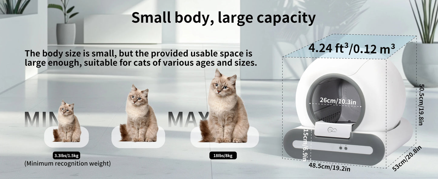 DOEL Self Cleaning Cat Litter Box With App Control
