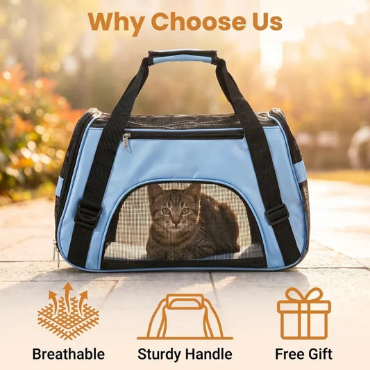 Pet Carrier Backpack: Breathable Mesh Design For Small Dogs & Cats, Ventilated Travel Bag