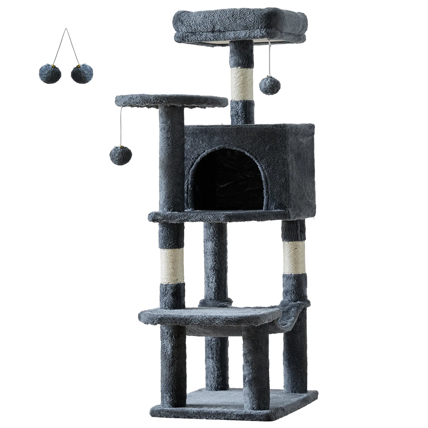 JHK Cat Tree Multi Cat Climbing Tower With Sisal Scratching Posts For Indoor Cat