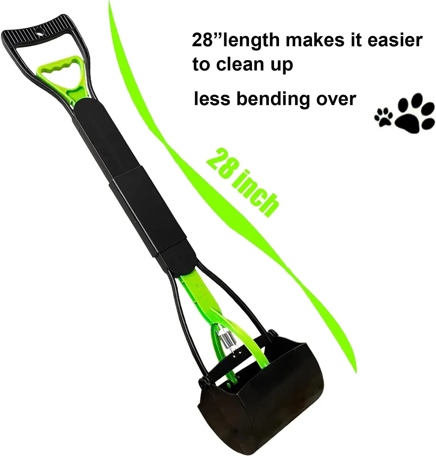 28-inch Large Dog Pooper Scooper, Fits All Dogs, Easy to Pick Poop on Grass & Gravel