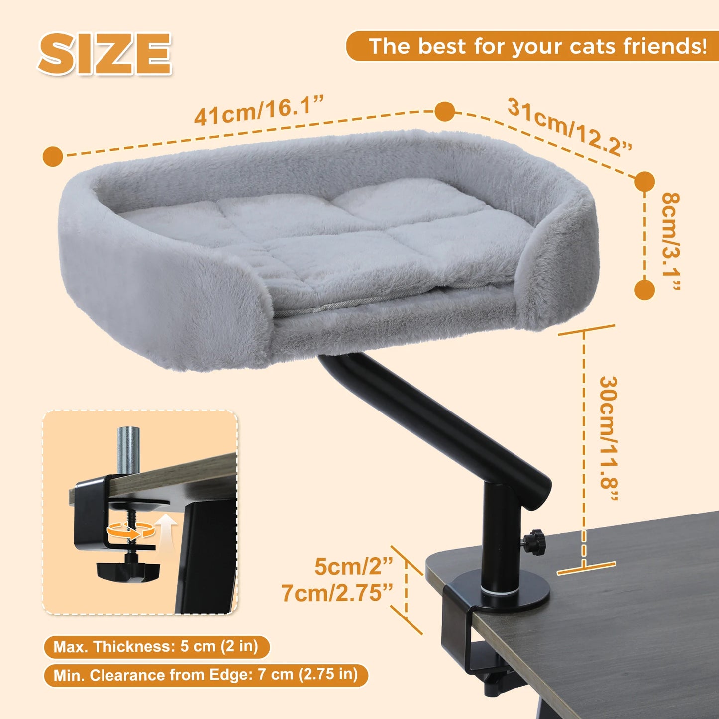 PAWZ Road Cat Desk Bed With 360 Degree Rotatable Stand