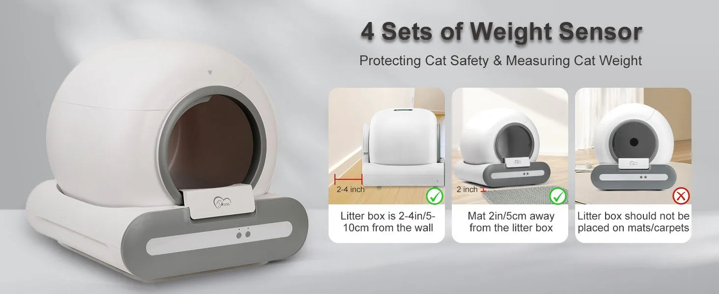 DOEL Self Cleaning Cat Litter Box With App Control