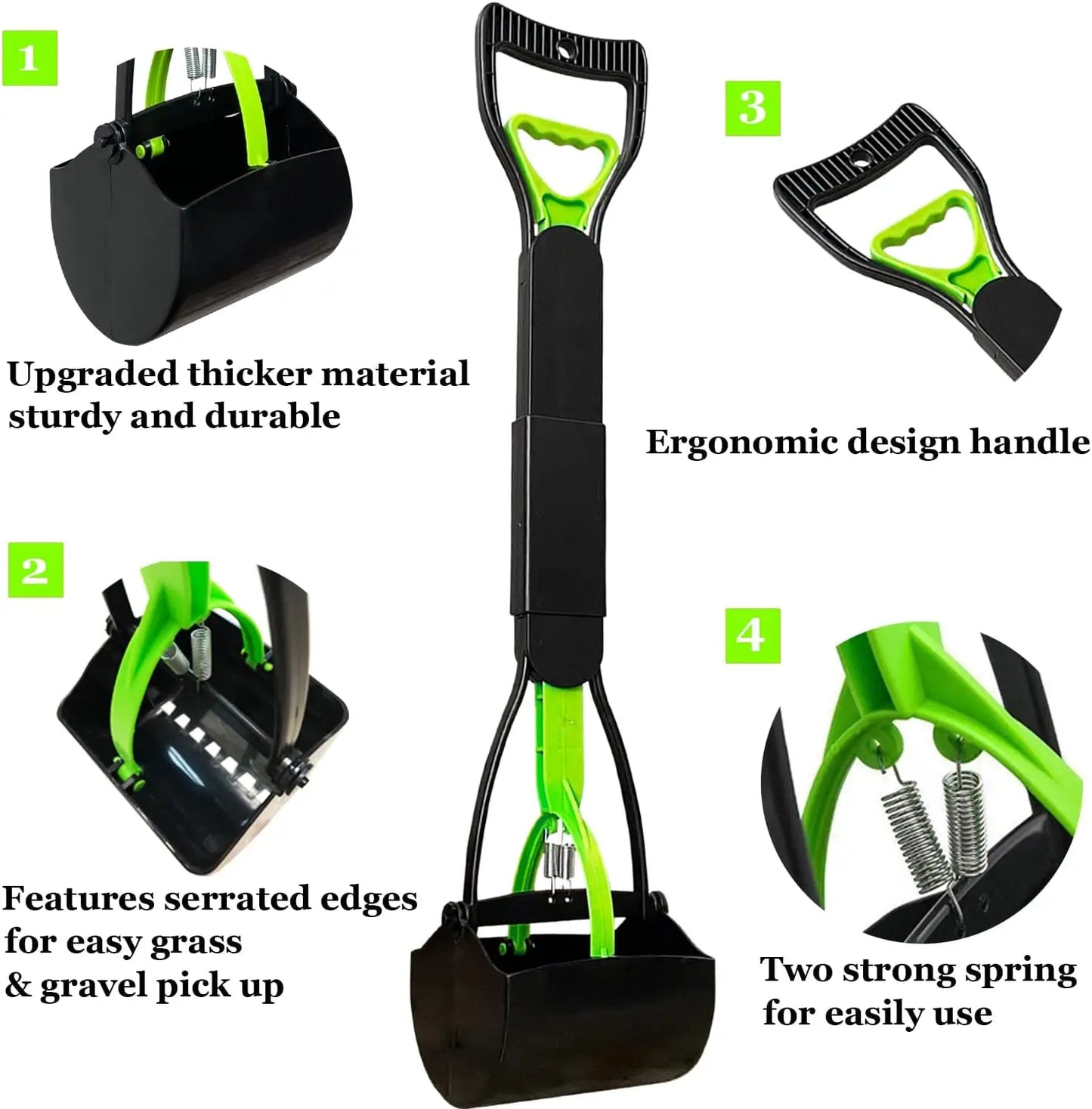 28-inch Large Dog Pooper Scooper, Fits All Dogs, Easy to Pick Poop on Grass & Gravel