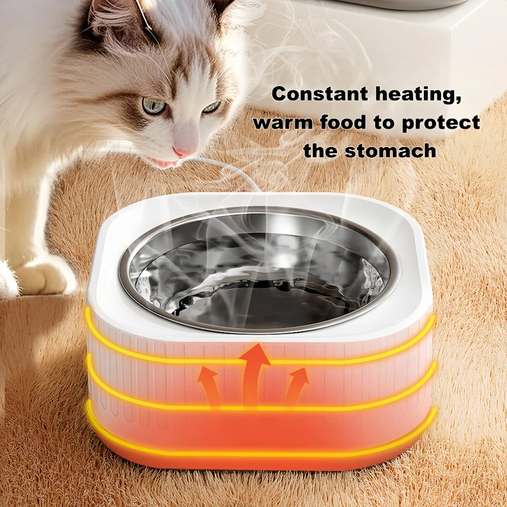 Pet Heating Bowl for Water/Food Cat Bowl Heating Noiseles Keep Warming Dog Water Bowls Winter Constant-temperature Pet Supplies