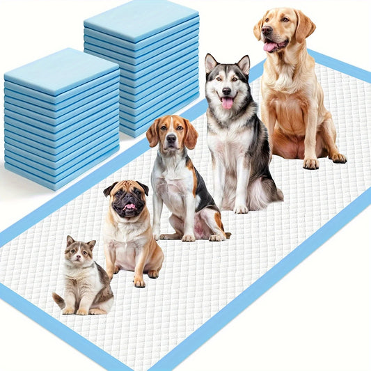 XXXL 30x55inch/40count, 31x37inch/60count, 32*48in/40/80 Thickened 8-Layer Super Absorbent Dog Pee Pads, Extra Large Leak-Proof Odor-Resistant Training Pads, Suitable for Cats And Dogs, Disposable Quick-Dry Anti-Wet Pee Pads,