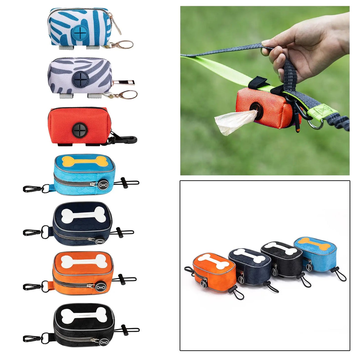 Dog Poop Bag Holder for Leash Pet Waste Bag Dispenser for Walking