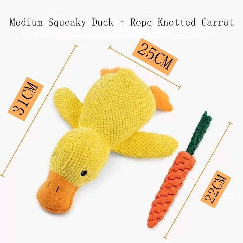 Duck Plush Squeaky Bite Resistant Dog Toy For Anxiety Relief