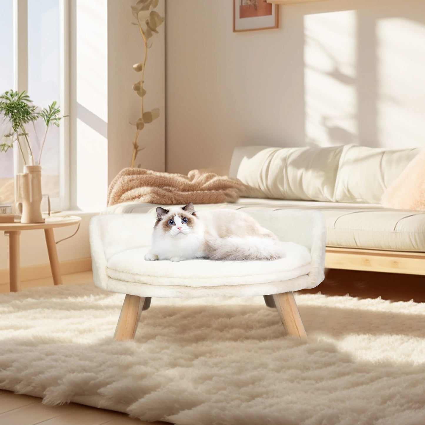 BINGOPAW Pet Sofa Bed Raised Cat Chair And Dog Couch