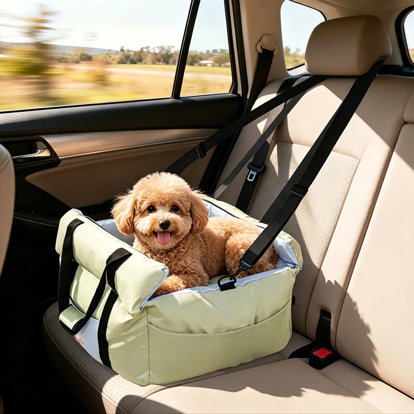 BINGOPAW Premium Dog Car Seat Booster With Safety Belt