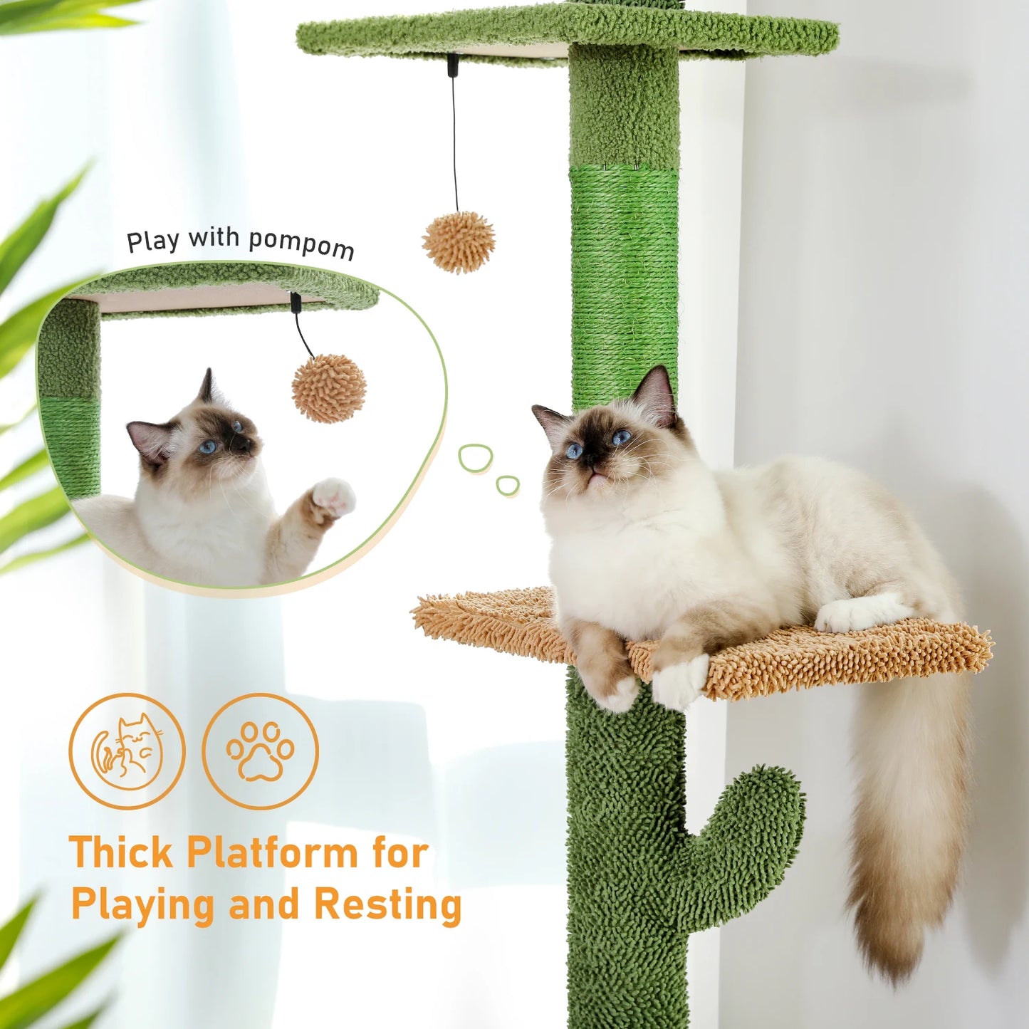 PAWZ Road Cat Tree 5-Tier Floor to Ceiling Climber