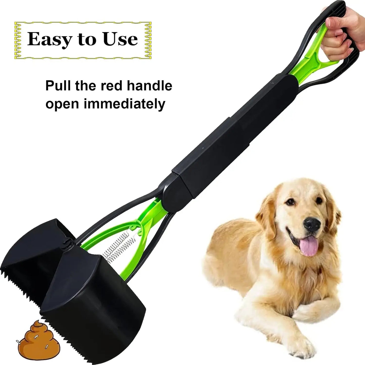 28-inch Large Dog Pooper Scooper, Fits All Dogs, Easy to Pick Poop on Grass & Gravel