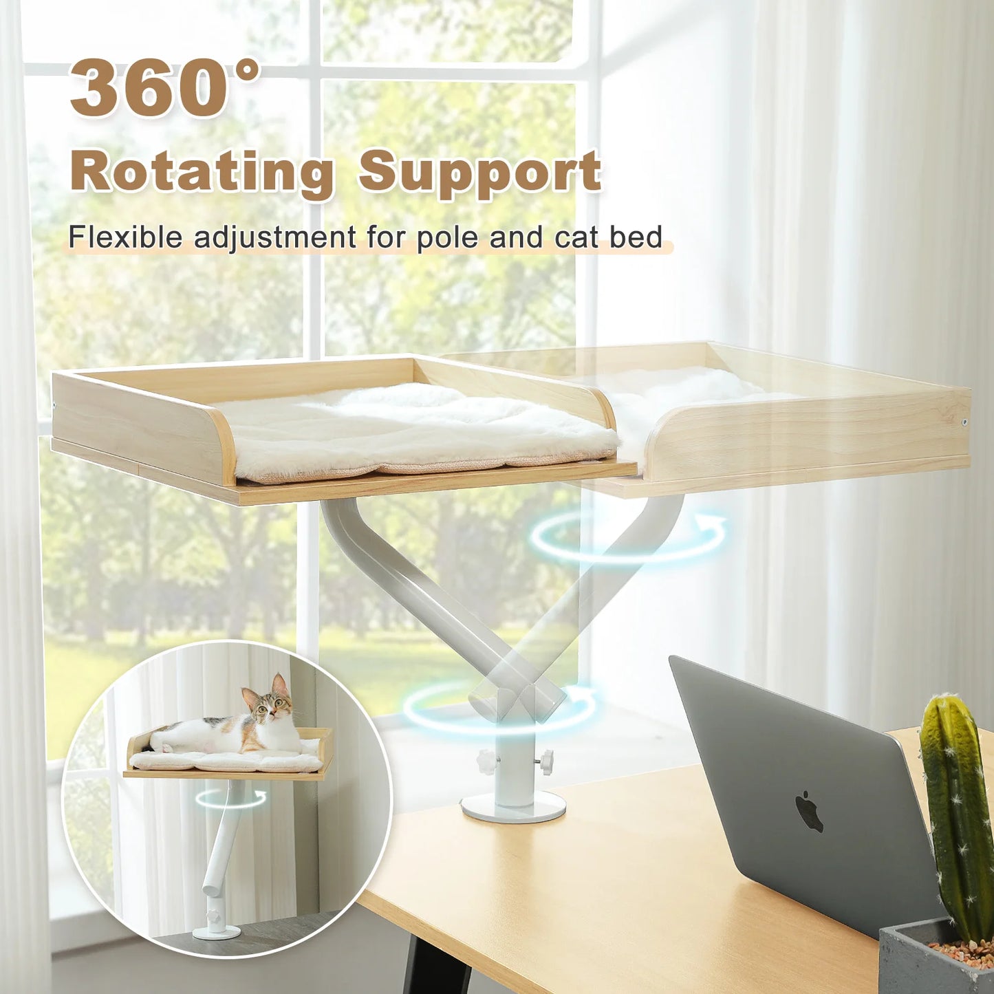 PAWZ Road Cat Desk Bed With 360 Degree Rotatable Stand