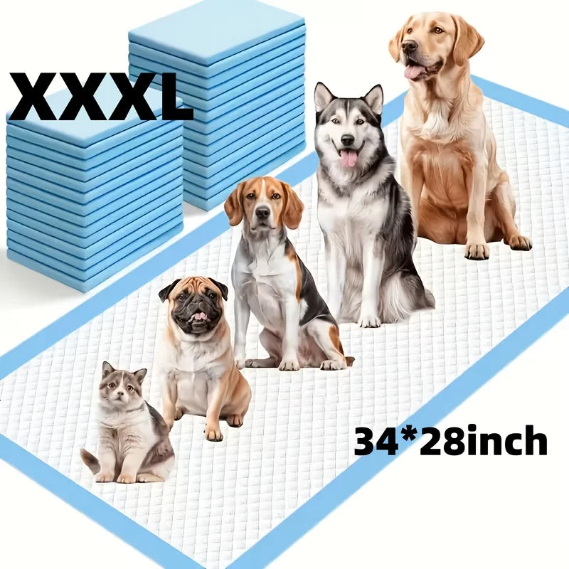 34" X 28" XXXXL Super Absorbent Dog Pee Pads - Leak-Proof, Odor-Control, Disposable Pet Piddle Pads for Easy Potty Training And Accidents - Perfect for Dogs, Puppies, Cats, Different Pet Urine Pads, Pet Supplie,, 10.58LB/bag