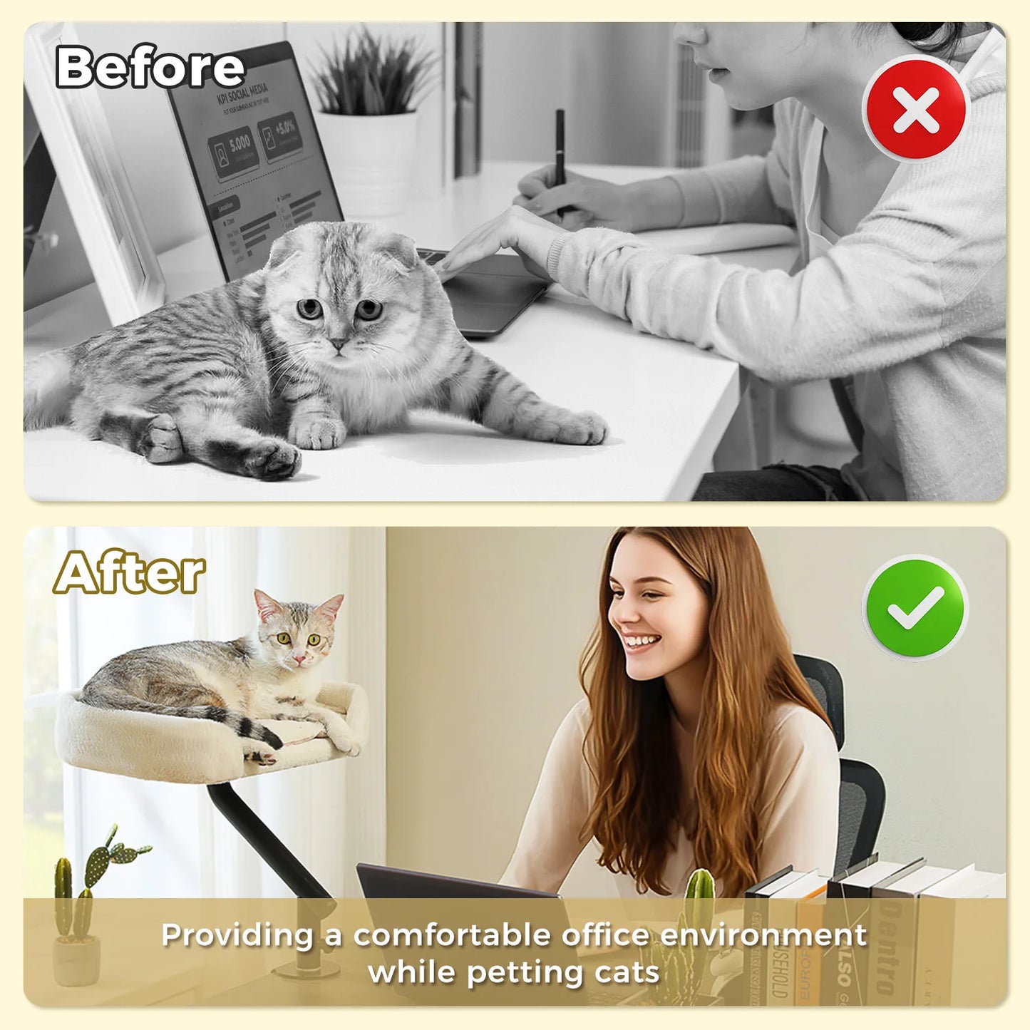 PAWZ Road Cat Desk Bed With 360 Degree Rotatable Stand