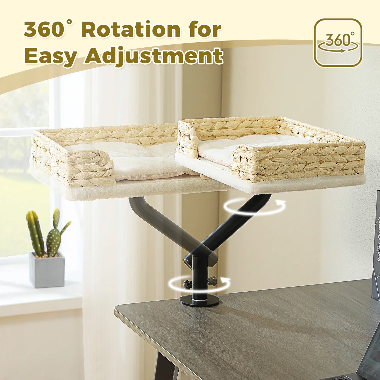 PAWZ Road Cat Desk Bed With 360 Degree Rotatable Stand