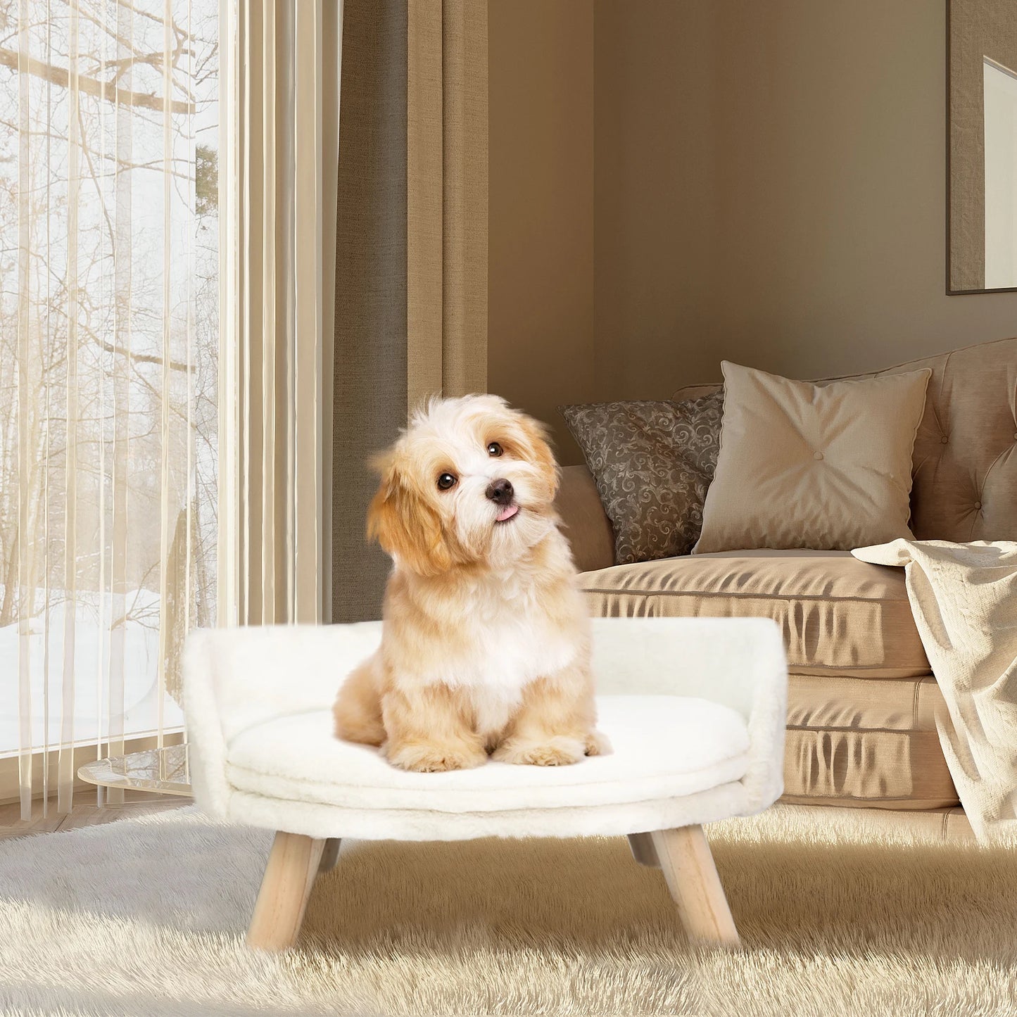 BINGOPAW Pet Sofa Bed Raised Cat Chair And Dog Couch