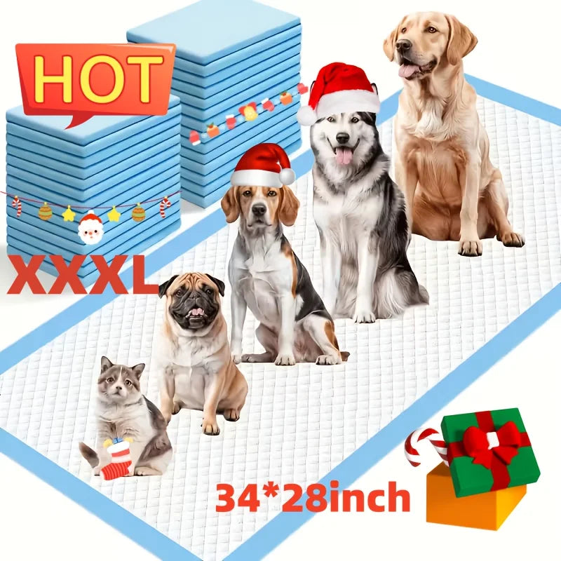34" X 28" XXXXL Super Absorbent Dog Pee Pads - Leak-Proof, Odor-Control, Disposable Pet Piddle Pads for Easy Potty Training And Accidents - Perfect for Dogs, Puppies, Cats, Different Pet Urine Pads, Pet Supplie,, 10.58LB/bag