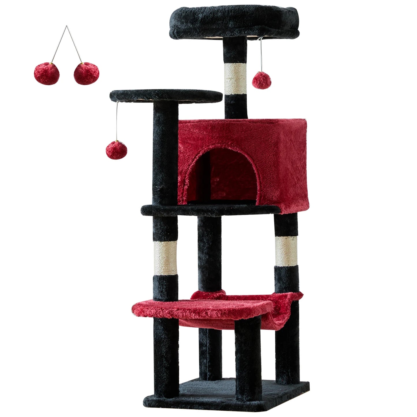 JHK Cat Tree Multi Cat Climbing Tower With Sisal Scratching Posts For Indoor Cat