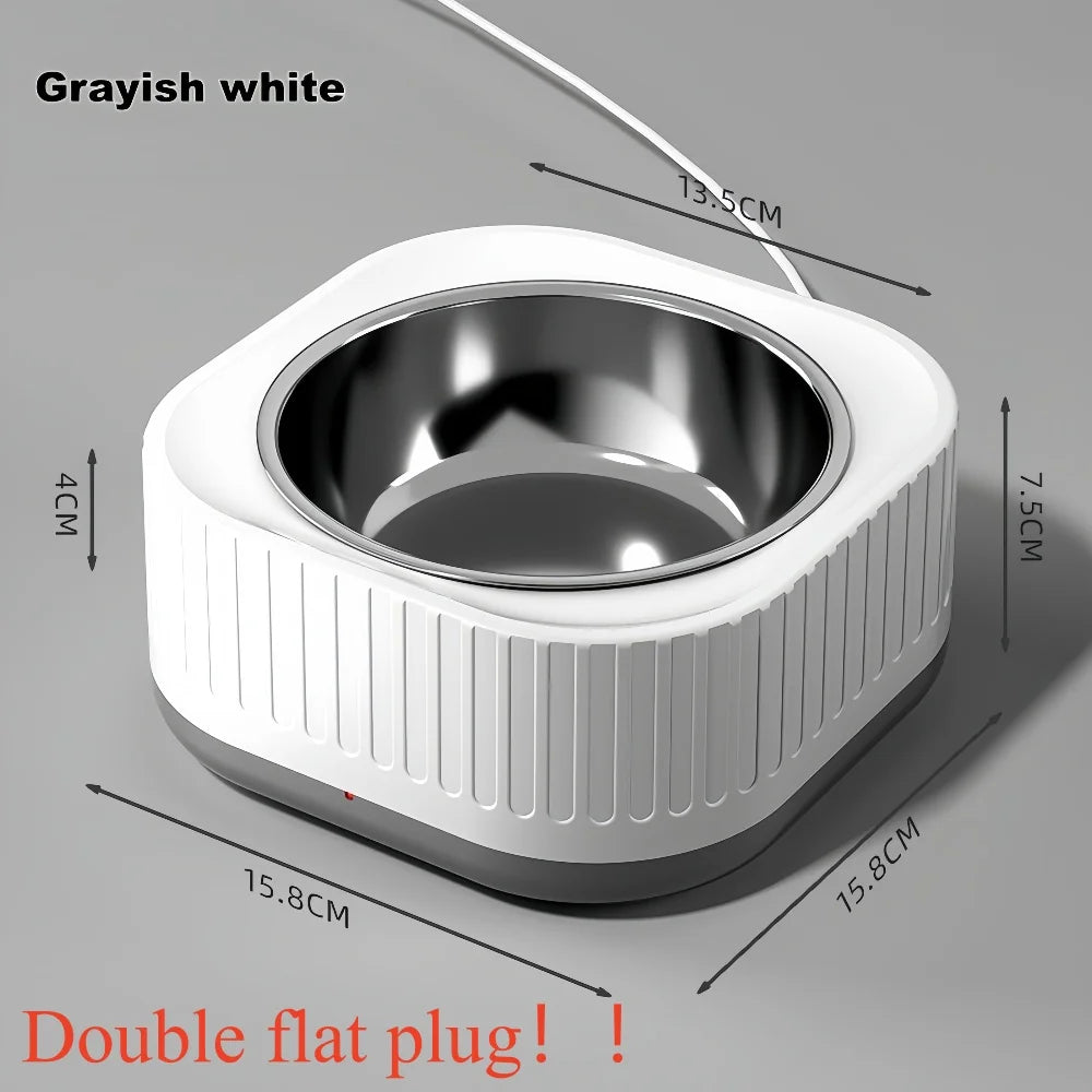 Pet Heating Bowl for Water/Food Cat Bowl Heating Noiseles Keep Warming Dog Water Bowls Winter Constant-temperature Pet Supplies