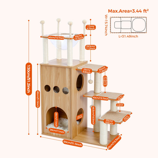 PAWZ Ro Multi Level Cat Tree With Scratching Posts Condo