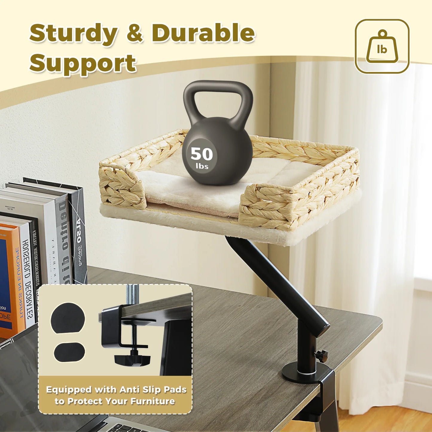 PAWZ Road Cat Desk Bed With 360 Degree Rotatable Stand
