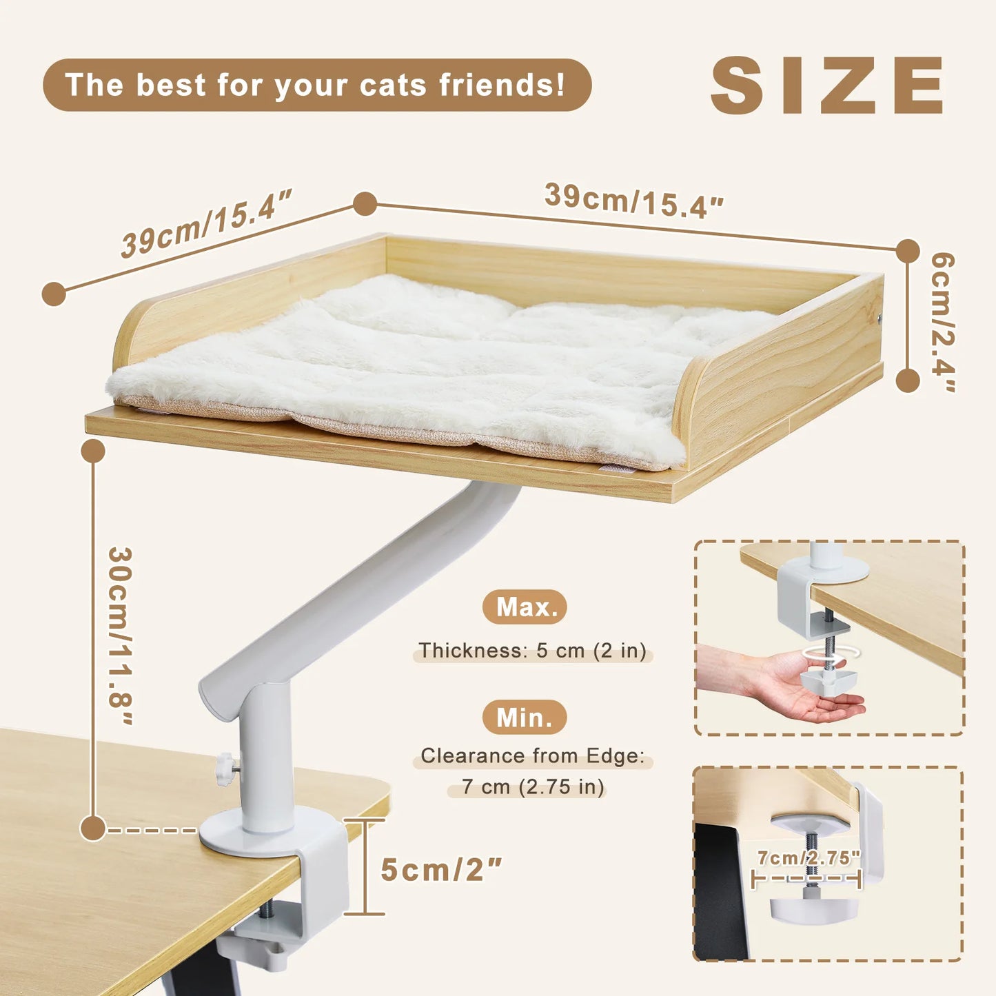 PAWZ Road Cat Desk Bed With 360 Degree Rotatable Stand