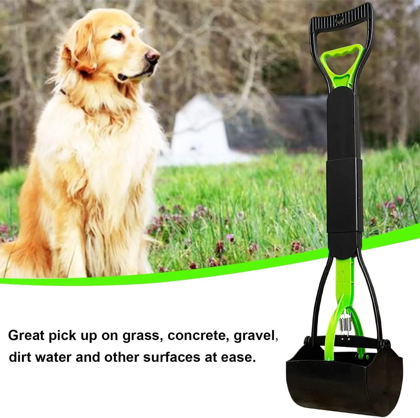 28-inch Large Dog Pooper Scooper, Fits All Dogs, Easy to Pick Poop on Grass & Gravel