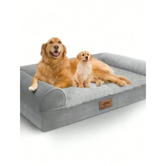 Waterproof Memory Foam Dog Bed With Sides And Egg Crate