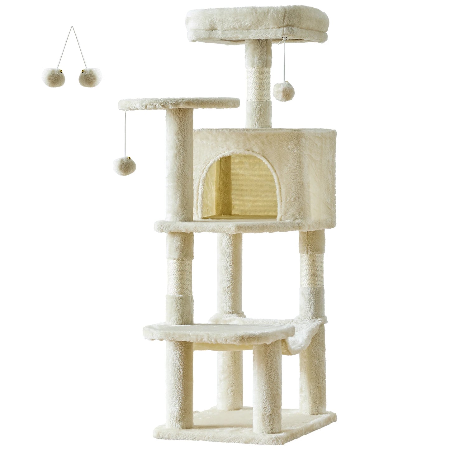JHK Cat Tree Multi Cat Climbing Tower With Sisal Scratching Posts For Indoor Cat