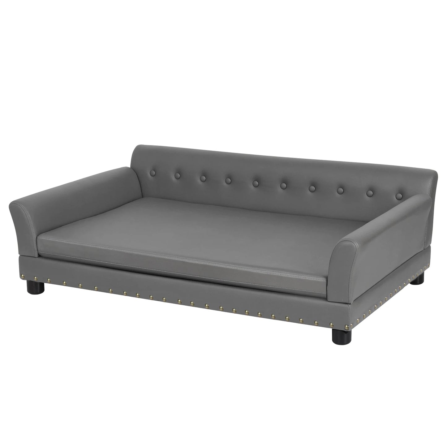 BINGOPAW Elevated Dog Sofa Bed Leather Durable Modern Design