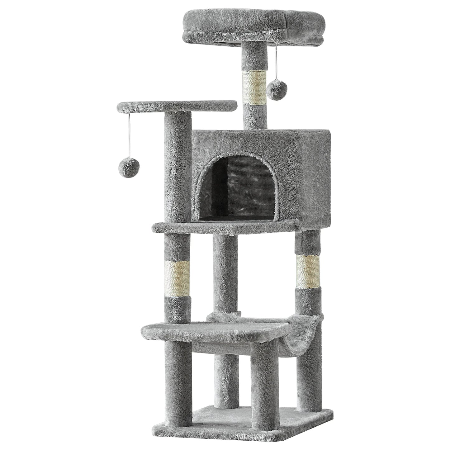 JHK Cat Tree Multi Cat Climbing Tower With Sisal Scratching Posts For Indoor Cat