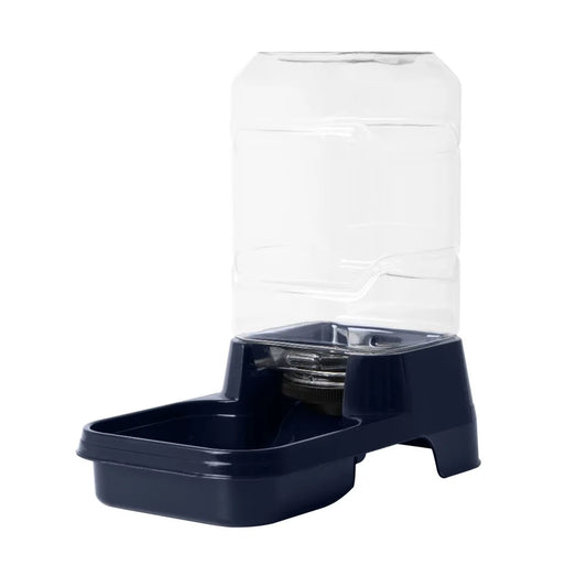 Automatic Pet Water Dispenser with Stainless Steel Bowl 1.2 Gallon Gravity Flow for Cats Dogs Medium Animals, No Spill Large Capacity Water Feeder for Home Travel, Easy Clean BPA Free Navy Blue