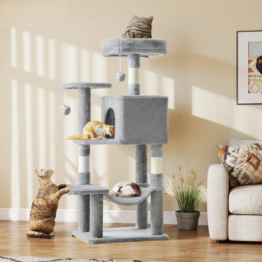 JHK Cat Tree Multi Cat Climbing Tower With Sisal Scratching Posts For Indoor Cat